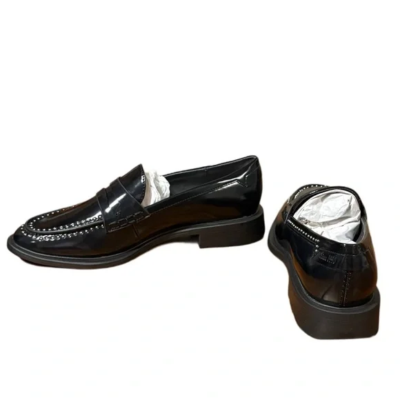 Franco Sarto Glossy Black Loafers - Picture 5 of 9